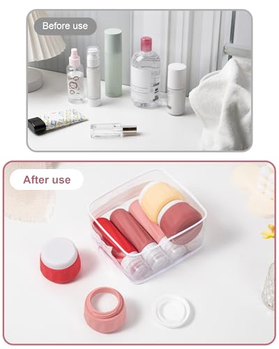 Travel Size Toiletries 8 Pack (3oz bottle 3oz jar / Cherry Red)