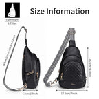 Crossbody Bags for Women Anti Theft Small Sling Handbag with Zipper Lock Vegan Leather RFID Blocking Chest Pure (Black)