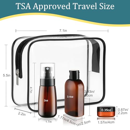 Travel Bottles for Toiletries 9PCS 3.4oz Plastic Squeeze Bottles (E-Brown)