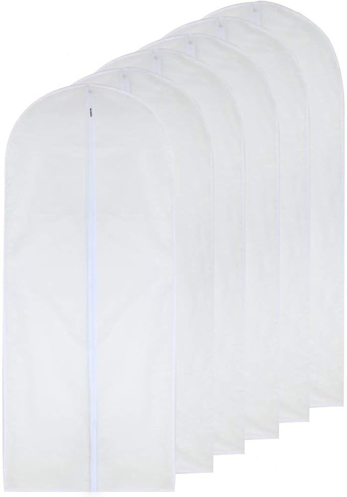 Garment Bag Clear for Long Dress 24'' x 60'' Zippered Garment Bags for Hanging by HomeClean