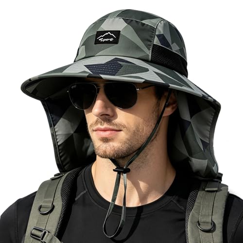 Outdoor Sun Hat for Men Women (1pack-camo Dark Grey)