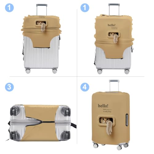 Luggage Cover Washable Suitcase Protector Anti (Hello Hook / M(fits 24-26Inch suitcase))