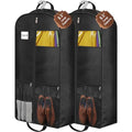 6.5" Gusseted Heavy Duty Garment Bags for Travel 43" Suit Bags for Closet Storage Hanging Clothes Bag with Pockets Mens Suit Holder for Shirts (43"L x 6.5"G (2-Pack))