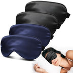 4 Pack Silk Sleep Mask (005 Black*2pcs & Blue*2pcs)