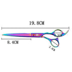 7" Dog Grooming Scissors Set with Rhinestone Accent (Rainbow)