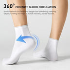 Ankle Compression Running Athletic Socks for Men Women (Small-Medium / White (5 Pairs))