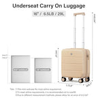 Underseat Carry On Luggage with Wheels (Cuba Sand / 16 Inch)