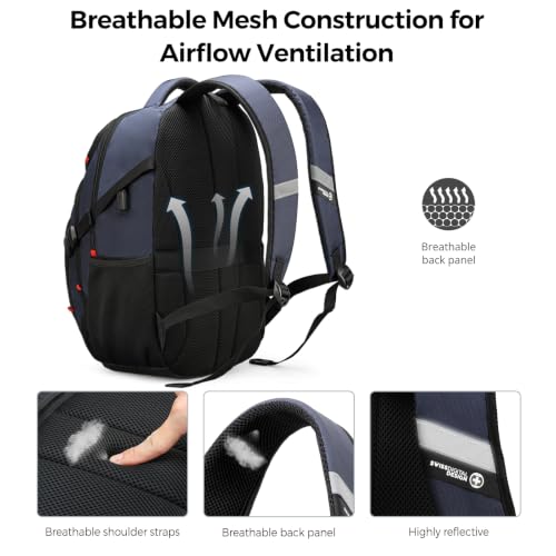 Design Travel Laptop Backpack for Men with USB SD803 (Black/Blue / Standard)