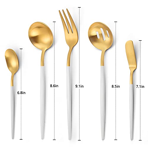 Matte White Gold Serving Silverware Set (Matte White Gold)