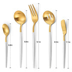 Matte White Gold Serving Silverware Set (Matte White Gold)