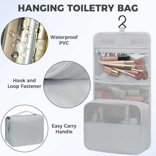 9 Set Packing Cubes with Packing List Luggage Packing Organizers for Travel Accessories (Light Grey)