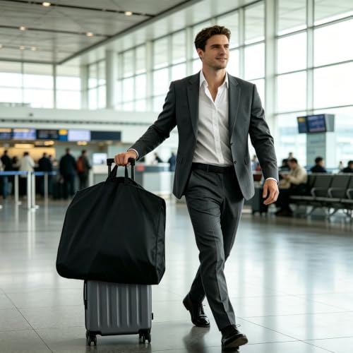 2 PCS 50" Black Garment Bags for Travel (Black-XL-2Pcs)