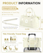 Initial Travel Duffel Bag Sports Gym Bag for Kids Teen Birthday Gifts (Beige / O)