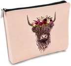 Cow Gifts for Cow Lovers, Cow Gift Western Small MakeUp Bag,Pink Cosmetic Bag,Gifts for Women Colleague Friend Teen Girls Coworkers,Birthday Christmas Makeup Bag Organizer Gifts for Women
