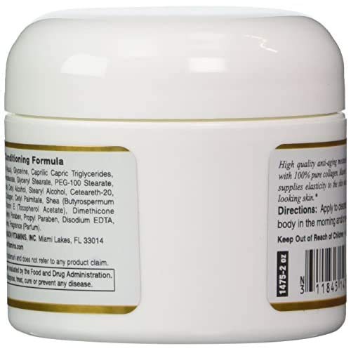 MASON NATURAL Collagen Premium Skin Cream - Anti Aging Face and Body Moisturizer, Intense Skin Hydration and Firmness, Pear Scent, Paraben Free, 2 OZ