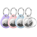 4 Pack Macaron Colored for Apple AirTag Holder [Hold Air Tag Securely] [Easy to Install] Protective Case Waterproof TPU Shell with 304 Stainless Steel Key Ring Keychain (Macaron Colored)