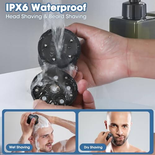 6D Electric Head Shaver for Men (Grayish Blue)
