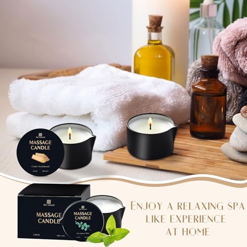3 Pack Massage Oil Candles 2.35oz Low Temp Massage Candle Valentines Gifts (2.35 oz)