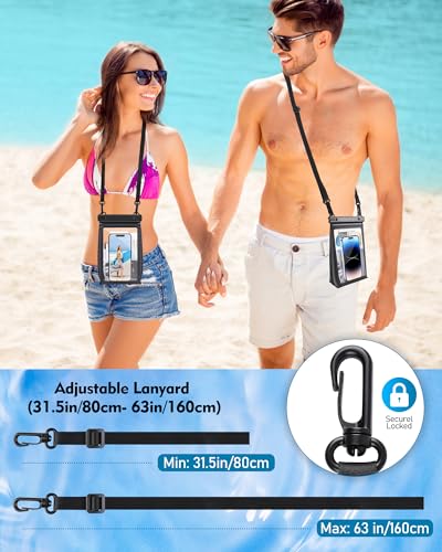 Large Capacity Waterproof Phone Pouch (Black, Extra Large Opening 5.9'')