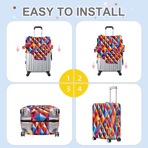 Colorful Geometric Luggage Cover (#8 / S(fits 20-22inch suitcase))
