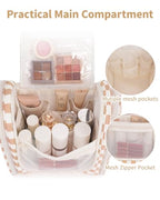 Large Hanging Travel Toiletry Bag for Women (C-Light Checkerboard-1 / Large)