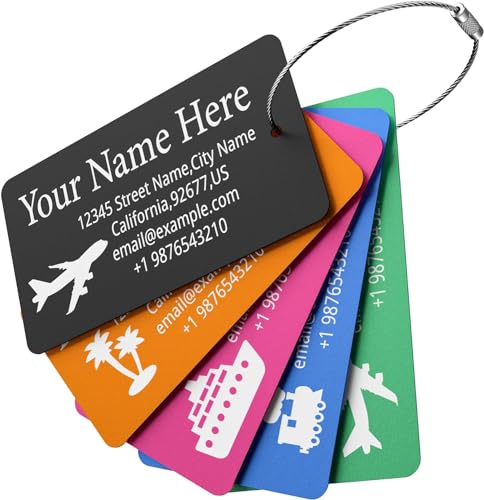 Luggage Tags for Suitcase (Black / Horizontal (2x3.5"))