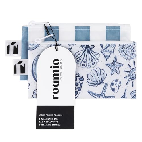 Roamio Reusable Snack Bags (C5 Nautical Stripe & Shells-Sm)