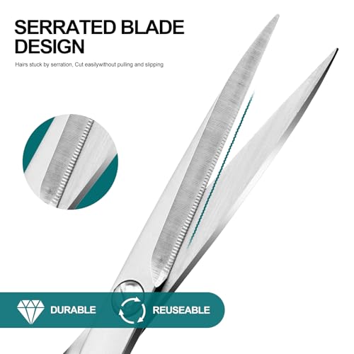 4.9 inch Professional Grooming Scissors for Men Facial Hair Removalr (Silver)