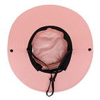 Womens Summer Sun Hat Beach Hat Wide Brim Outdoor UV Protection Hat Foldable Cool Mesh Ponytail Bucket Hat (6-7 / Pure Pink)