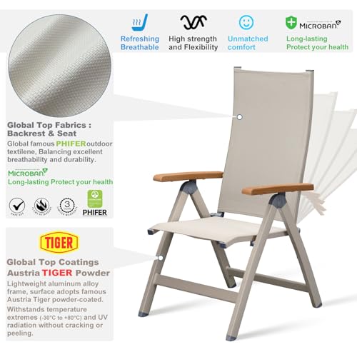 Adjustable Folding Chair (Teak Armrest)