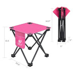 Camping Stool Upgrade Foot Stool for Camping Fishing Hiking Gardening and Beach (Rose Red)