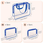 10 PCS Clear Travel Bags for Toiletries (Blue)