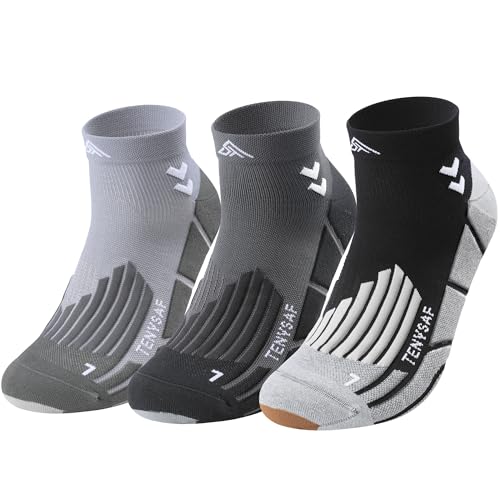 Compression Ankle Running Socks (9-13 / B-black Gray Gray)