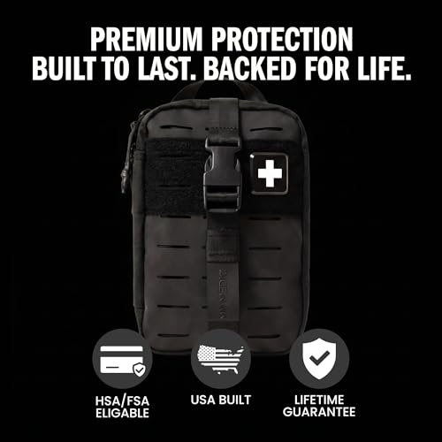 MyFAK PRO Tactical IFAK Trauma Kit & First Aid Kit with Tourniquet (Black / PRO)
