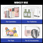16 Pieces Small Clear Makeup Bag PVC Zippered Pouches (16pcs White S)