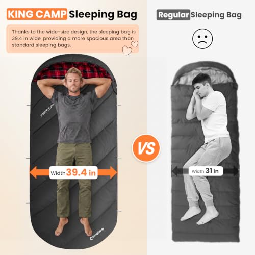 Sleeping Bag for Adult (Black-Red)