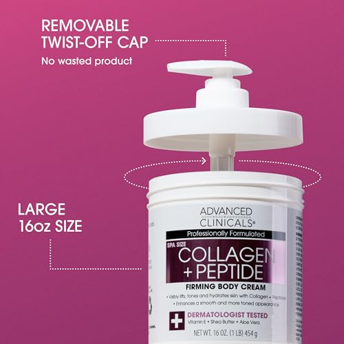 Collagen Peptides Body Lotion & Face Moisturizer (5 - Collagen Peptides Firming Cream / 16 Ounce (Pack of 1))