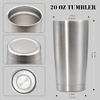 20 oz Tumbler Insulated Tumblers Stainless Steel Coffee Mug (Stainless Steel)