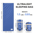 Ultralight Warm Weather Sleeping Bag (1.5lb-Blue)