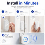 Door Chime Alarm When Open for Kids Safety (1 Sensors + 2 Receivers)