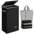 Slim Laundry Basket with Lid (Black / 70L)