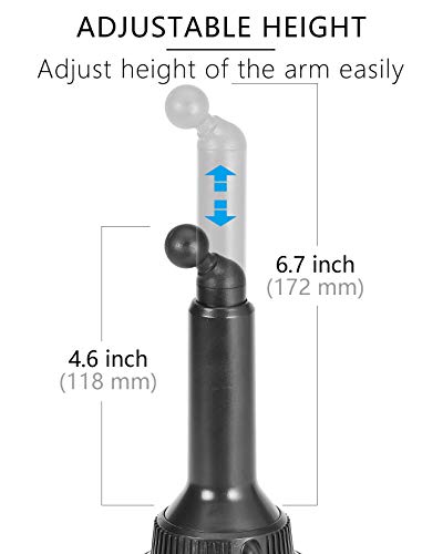 Solid GPS Cup Holder Mount for Garmin [Adjustable Arm]
