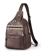 Large Sling Bag for Women (Coffee Brown Retro Style)