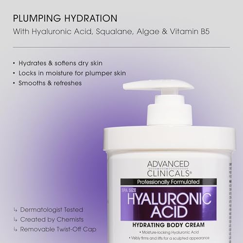 Hyaluronic Acid Moisturizer Body Cream W (3 - Hyaluronic Acid Body Cream / 16 Ounce (Pack of 1))