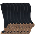 8 Pairs Compression Socks for Men & Women 20 (Small-Medium / 22-8 pairs-black copper)
