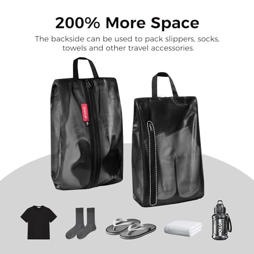 Shoe Bag for Travel (Black / Non-Foldable-Regular)