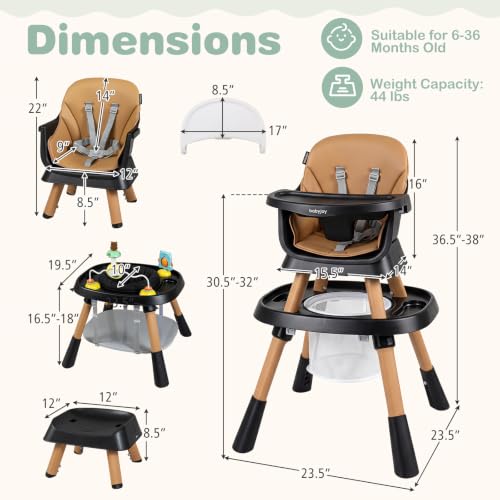 16 in 1 High Chair (Coffee)