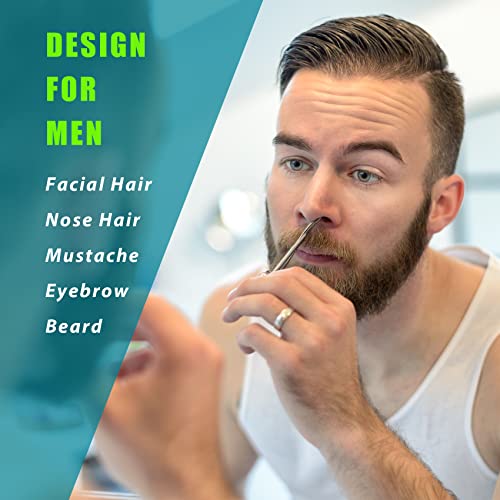 Facial Hair Small Grooming Scissors For Men Women (2PCS - With Cover / Silver)