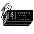Personalized Luggage Tags for Suitcases 4 Pack (Keychain Black)