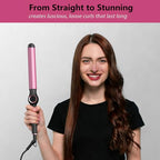 1.25 Inch Curling Wand for Long Hair (1 1/4" Pink&Black)